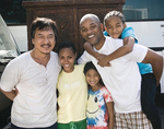 behind the scenes of THE KARATE KID<br> with Jaden Smith's family (father Will Smith, mother Jada Pinkett Smith and sister Willow Camille Reign Smith) visiting the set