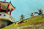 delete scene <br> (with Jason Pai Piao wielding a pole in the final showdown near the swimming pool <br> being kicked by an extra while another one – Kao Kang or a double for him – <br> is rolling down the slope after being hit; according to the clothes <br> the extra on the right is most probably Yue Tau-Wan.)