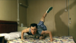 Won Jin reprising his iconic Scorpion Stance from Operation Scorpio.