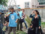 Behind the scenes<p>
Won Jin + Shu Qi