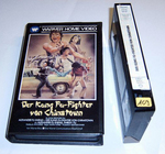 German VHS release by Warner Brothers (displaying a drawn image motiv of Fu Sheng in SHAOLIN TEMPLE on the front)