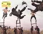 German lobby card for THE STORY OF DRUNKEN MASTER <br> in which scenes from DUAL FLYING KICKS were intentionally cut in, <br> and thus image motifs of the movie were shown on the lobby cards.